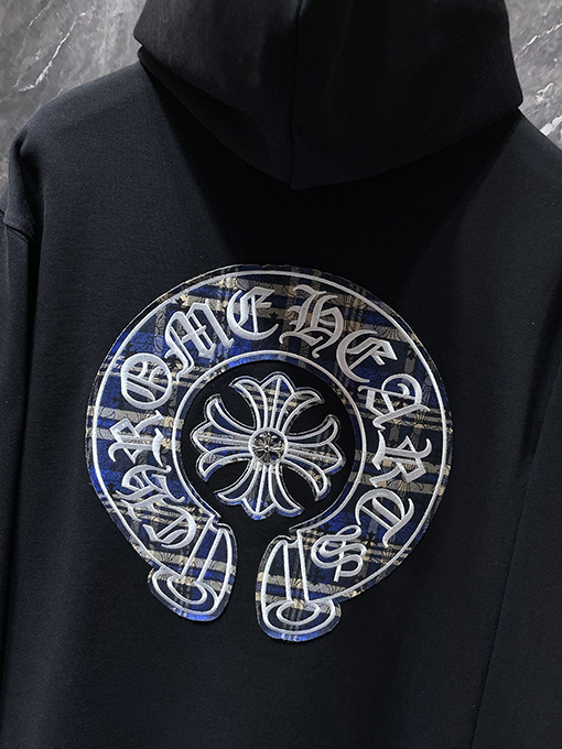 クロムハーツスーパーコピー 新しい馬蹄形のコントラストパッチフード付きスパーカー