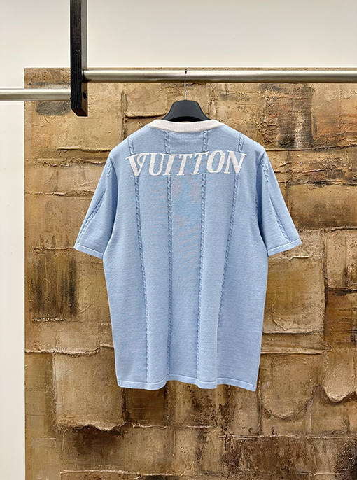 ルイヴィトン チャン・ザイ刺繍ラウンドネックニット半袖Tシャツ