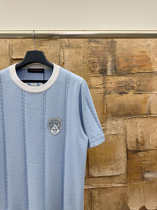 ルイヴィトン チャン・ザイ刺繍ラウンドネックニット半袖Tシャツ