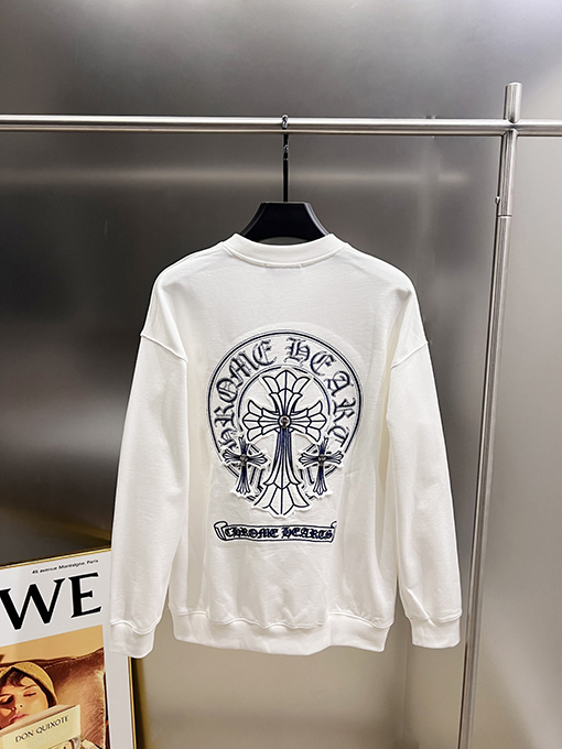 クロムハーツ 新作クロスパッチ刺繍ラウンドネック長袖スパーカー