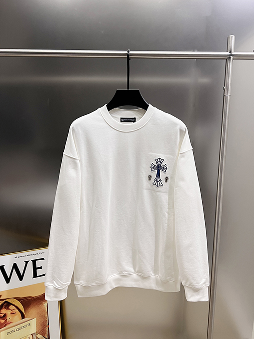 クロムハーツ 新作クロスパッチ刺繍ラウンドネック長袖スパーカー