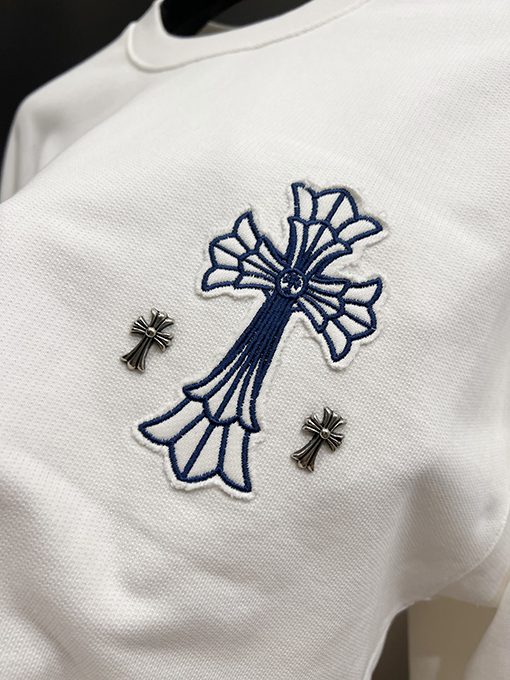 クロムハーツ 新作クロスパッチ刺繍ラウンドネック長袖スパーカー