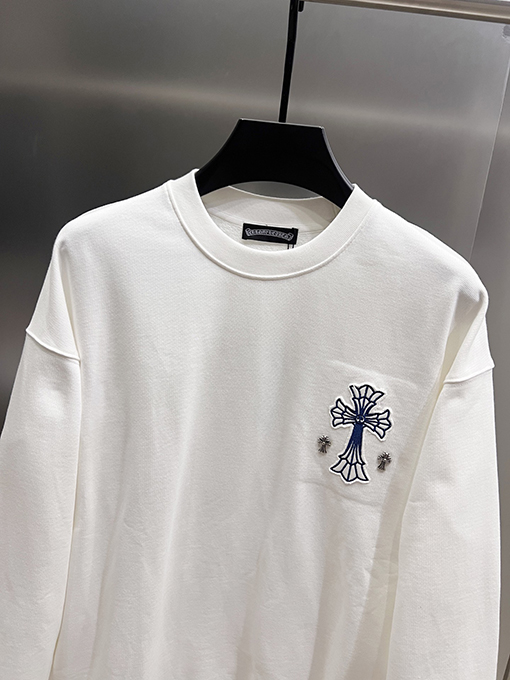 クロムハーツ 新作クロスパッチ刺繍ラウンドネック長袖スパーカー
