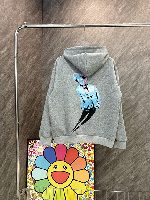 ルイヴィトンコピー インクスプラッシュ文字りのネオンポートレートパーカー