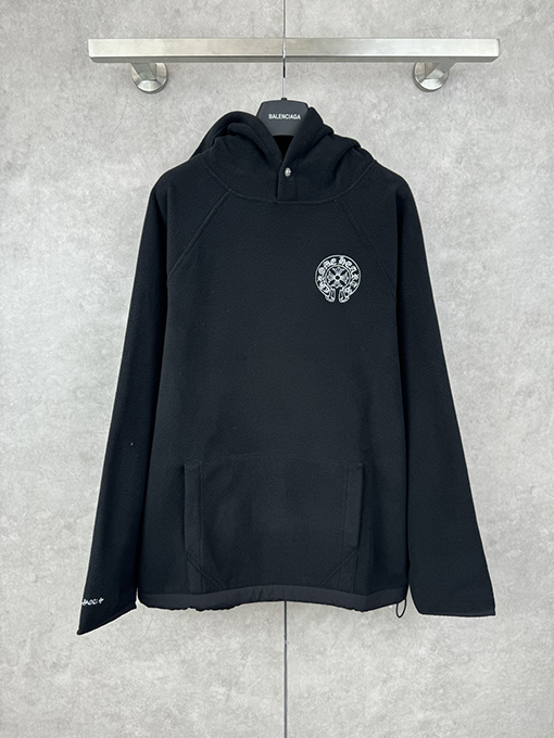 クロムハーツ 新しいモデル刺繍り 両面起毛 ポーラーフリース パーカー