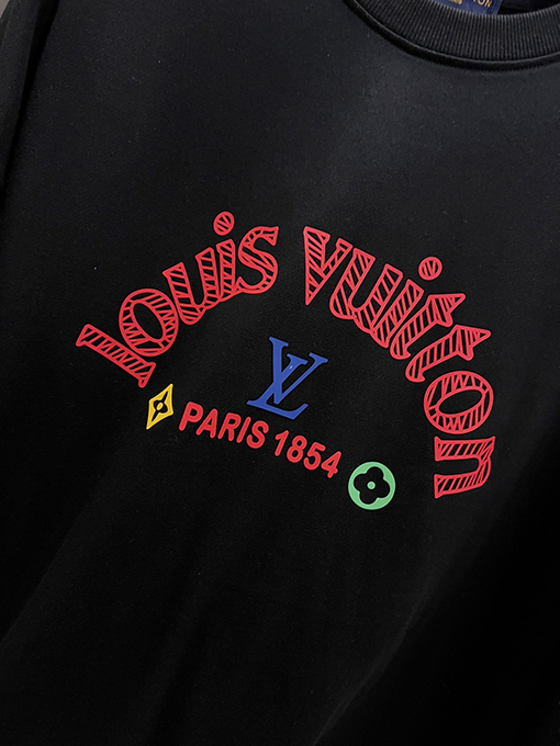 ルイヴィトン LV レタリングフィルムプリントクルーネックスパーカー