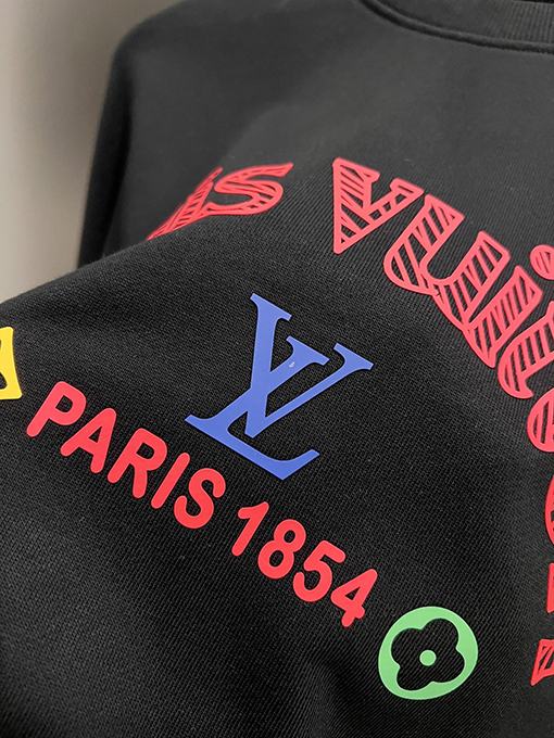 ルイヴィトン LV レタリングフィルムプリントクルーネックスパーカー