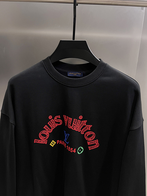 ルイヴィトン LV レタリングフィルムプリントクルーネックスパーカー