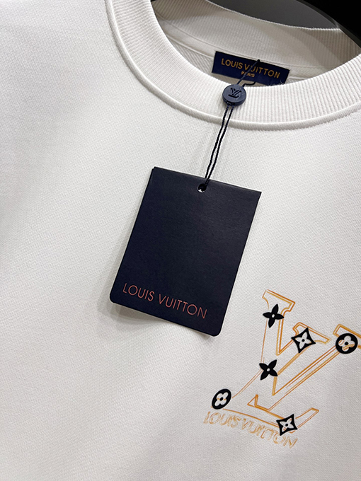 ルイヴィトン LV 大きなV字立体レタリングプリント ラウンドネック スパーカー