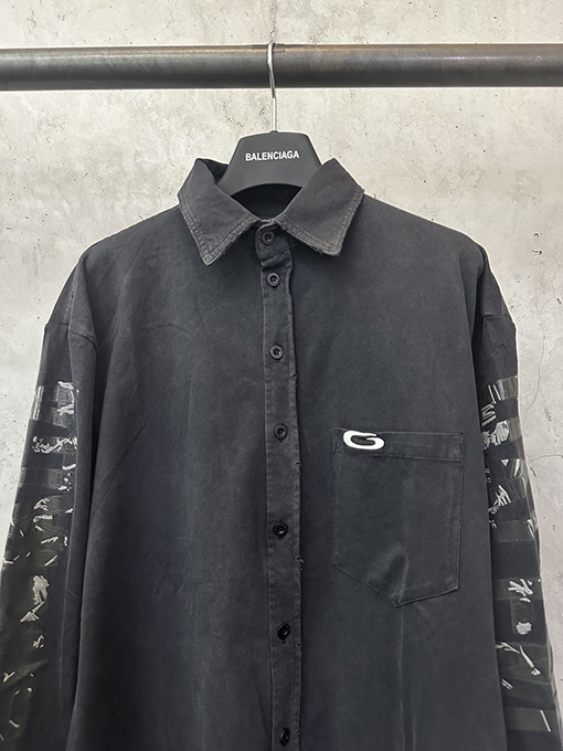 バレンシアガ 新品テープシングルリングコットンウォッシュシャツ