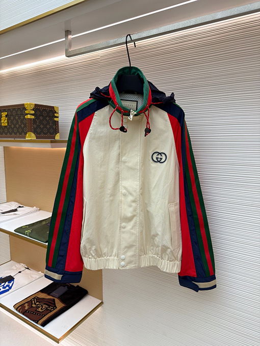 グッチ パネルナイロンコントラストジャケット