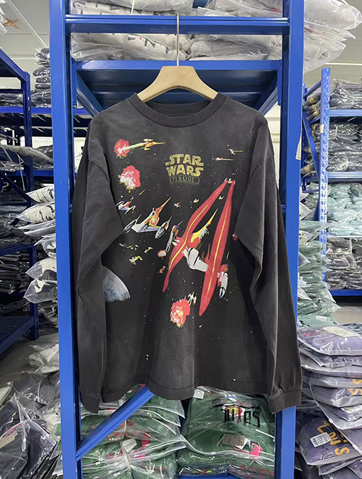 SAINT MICHAEL × STAR WARS スターウォーズ戦闘機フルプリントヴィンテージ長袖シャツ