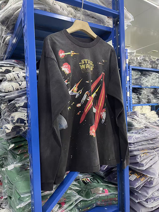SAINT MICHAEL × STAR WARS スターウォーズ戦闘機フルプリントヴィンテージ長袖シャツ