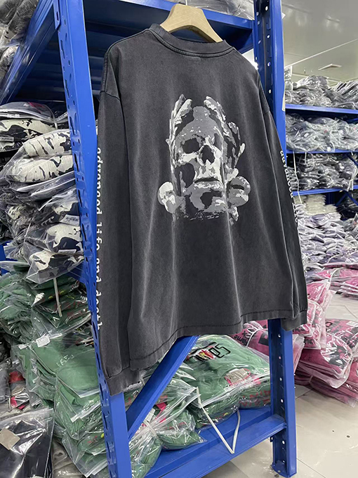 セントマイケル SAINT MICHAEL LS TEE SAINT COMES スカルプリントのダメージ長袖シャツ