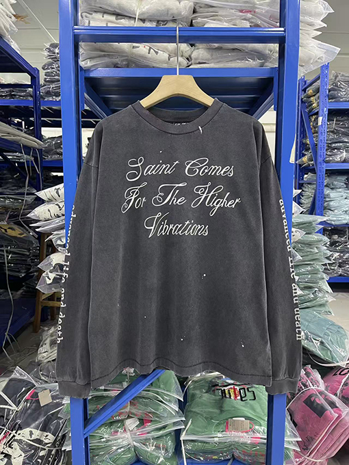 セントマイケル SAINT MICHAEL LS TEE SAINT COMES スカルプリントのダメージ長袖シャツ