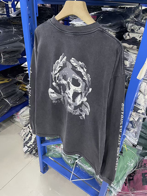 セントマイケル SAINT MICHAEL LS TEE SAINT COMES スカルプリントのダメージ長袖シャツ