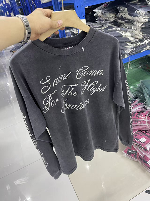 セントマイケル SAINT MICHAEL LS TEE SAINT COMES スカルプリントのダメージ長袖シャツ