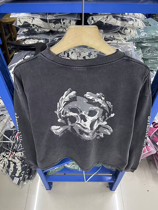 セントマイケル SAINT MICHAEL LS TEE SAINT COMES スカルプリントのダメージ長袖シャツ