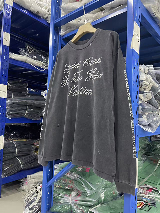 セントマイケル SAINT MICHAEL LS TEE SAINT COMES スカルプリントのダメージ長袖シャツ
