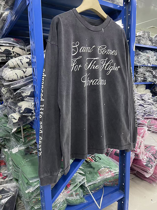 セントマイケル SAINT MICHAEL LS TEE SAINT COMES スカルプリントのダメージ長袖シャツ