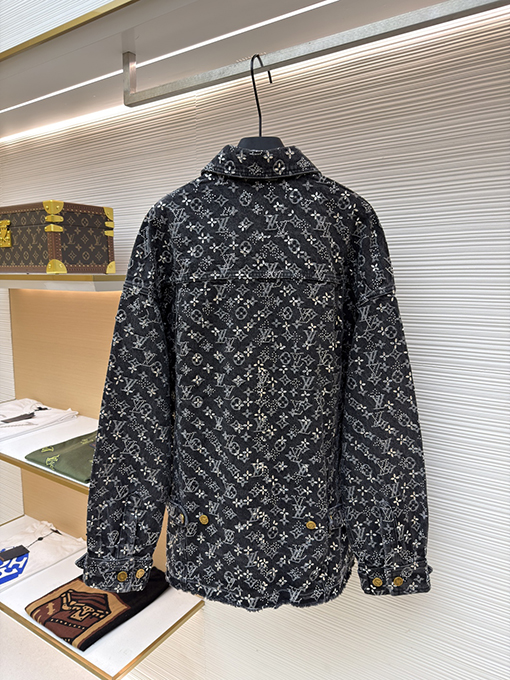 ルイヴィトンスーパーコピー モノグラムラインストーンジャカードデニムジャケット