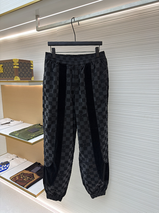 ルイヴィトン 新しいチェッカーボードフロックジャカードトラウザーズ