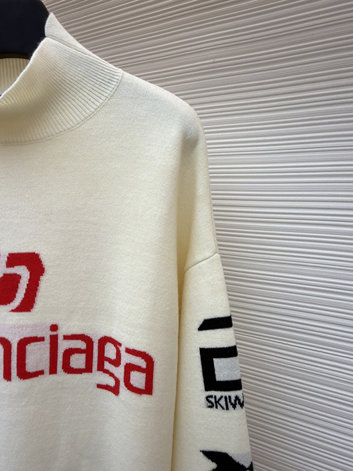 バレンシアガ SKI スキーコレクション レタリング ジャカード タートルネック セーター