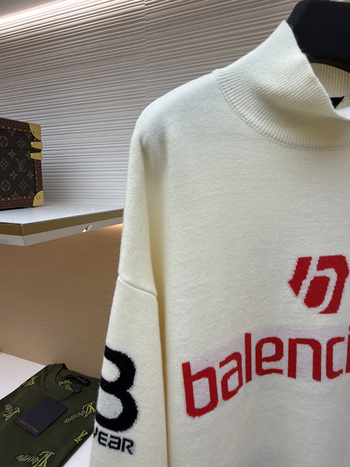 バレンシアガ SKI スキーコレクション レタリング ジャカード タートルネック セーター
