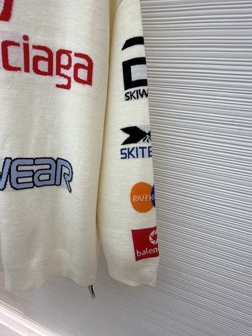 バレンシアガ SKI スキーコレクション レタリング ジャカード タートルネック セーター