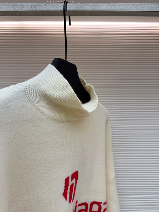 バレンシアガ SKI スキーコレクション レタリング ジャカード タートルネック セーター
