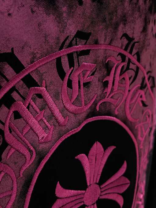 クロムハーツ カラフルなダブルシャドウの馬蹄形のクロス刺繍り、インクが飛び散ったフード付きスパーカー