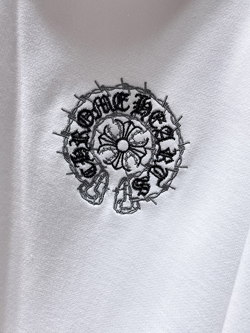 クロムハーツ ホースシューのローラー刺繍入りフード付きスパーカー