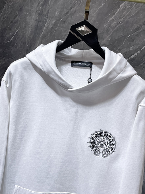 クロムハーツ ホースシューのローラー刺繍入りフード付きスパーカー