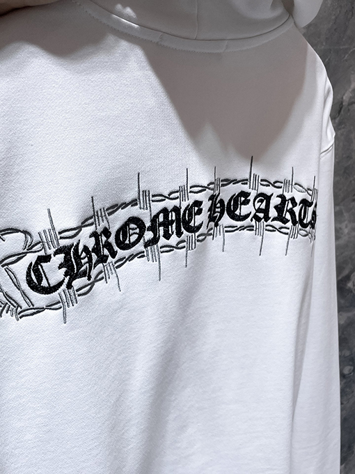 クロムハーツ ホースシューのローラー刺繍入りフード付きスパーカー