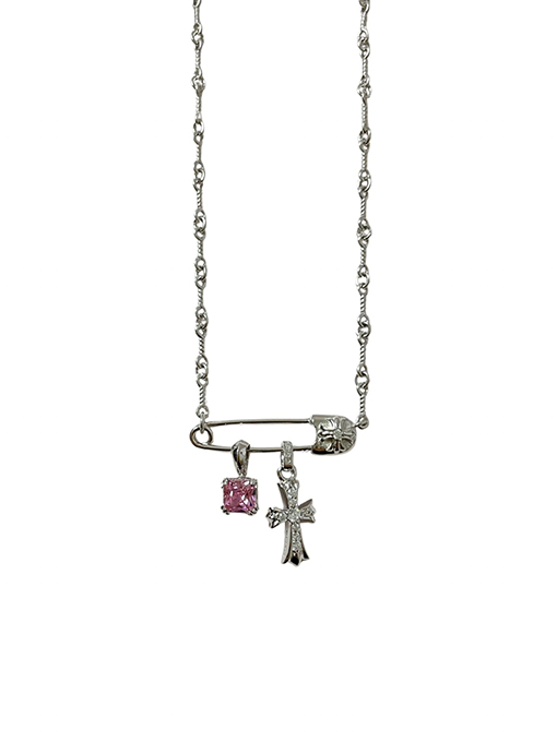 クロムハーツ 新しいブローチクロスホワイトゴールドメッキシュガーキューブネックレス