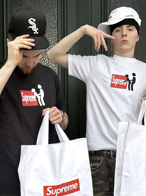 シュプリーム SUPREME STICK TEE 貼り付け半袖Tシャツ