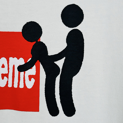 シュプリーム SUPREME STICK TEE 貼り付け半袖Tシャツ