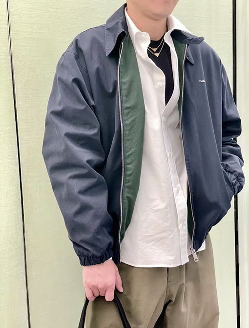 プラダ ハリントンラペルジップアップジャケット