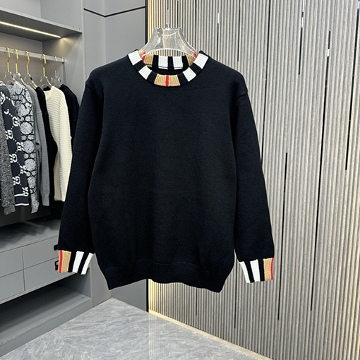 バーバリー 新しいダブルフェイスカシミヤジャカードセーター