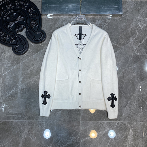 クロムハーツコピー 新しいVネックボタンカーディガンセーター