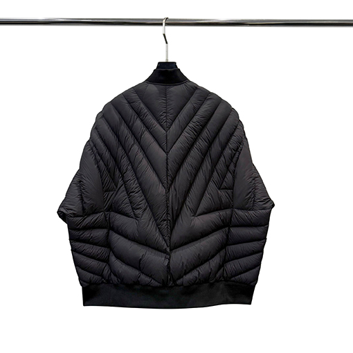 リックオウエンス 幾何のレイ刺繍キルティンググースダウンジャケット