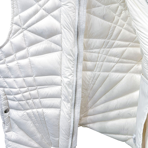 リックオウエンススーパーコピー キルティングストライプデザインのノースリーブダウンジャケット