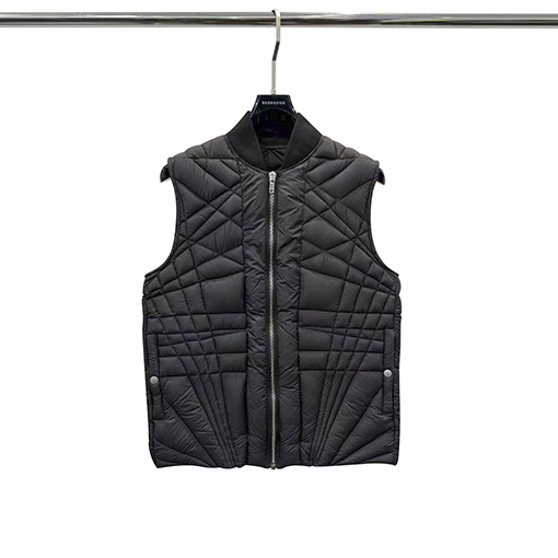 リックオウエンススーパーコピー キルティングストライプデザインのノースリーブダウンジャケット