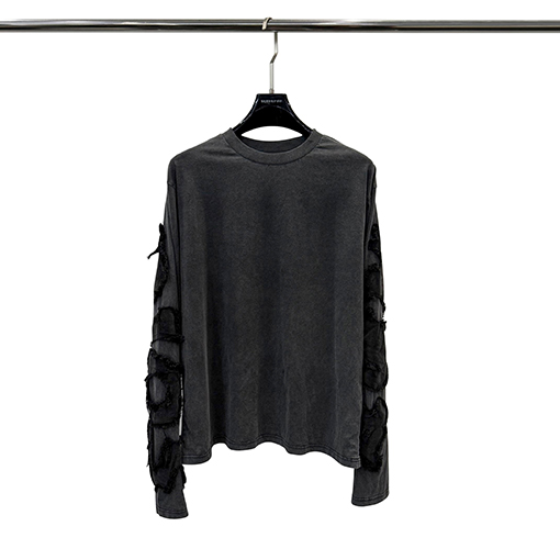 リックオウエンスコピー ダークスタイルのパッチ刺繍入り長袖シャツ