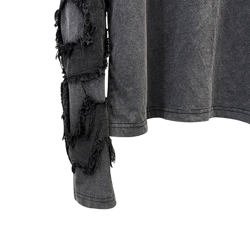 リックオウエンスコピー ダークスタイルのパッチ刺繍入り長袖シャツ