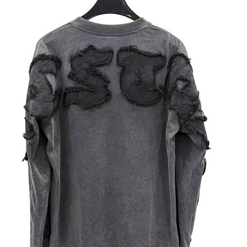 リックオウエンスコピー ダークスタイルのパッチ刺繍入り長袖シャツ