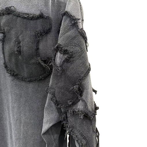 リックオウエンスコピー ダークスタイルのパッチ刺繍入り長袖シャツ