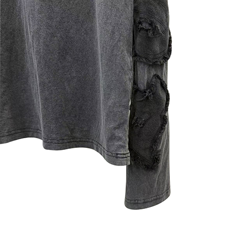 リックオウエンスコピー ダークスタイルのパッチ刺繍入り長袖シャツ