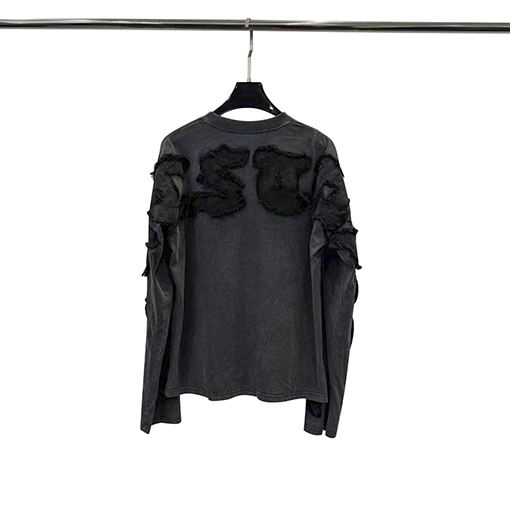 リックオウエンスコピー ダークスタイルのパッチ刺繍入り長袖シャツ