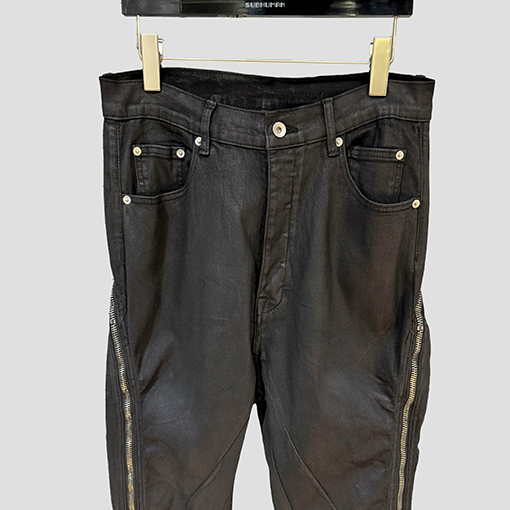 リックオウエンス ダークスタイルのジッパー付きスキニーパンツ